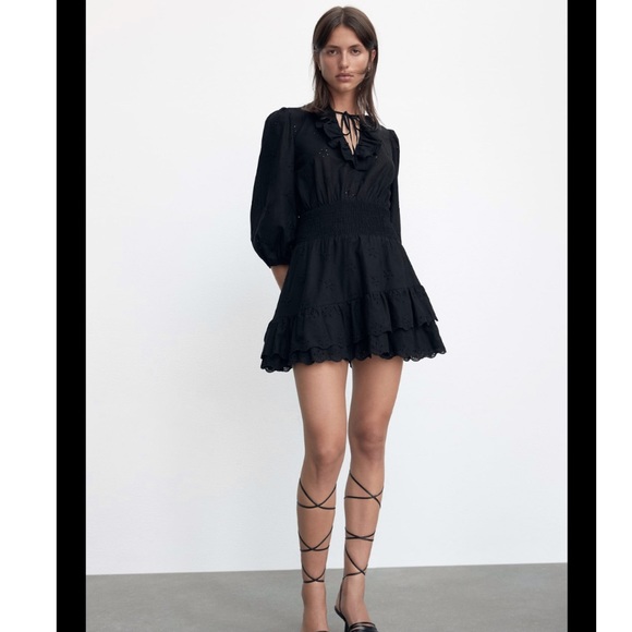 ZARA eyelet ruffled dress - Picture 2 of 13